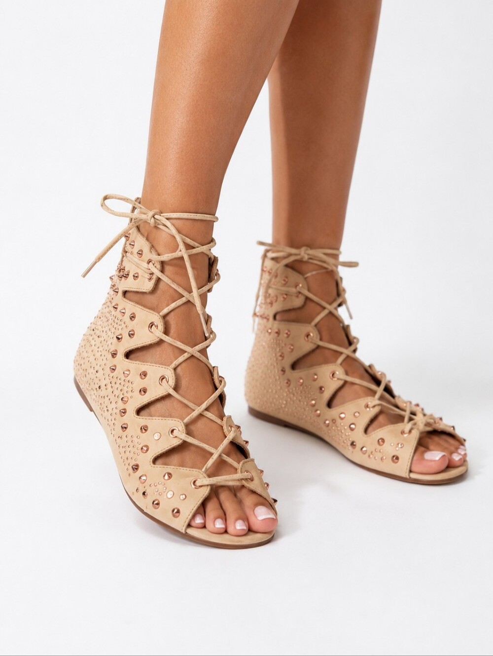 Schutz Lace Up Studded Gladiator Sandals Size EUR 40 US 9